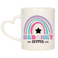 Cadeau mok voor collega   wit hartjes oor   bedankt topper   afscheid/pensioen   keramiek   300 ml