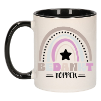 Cadeau mok voor collega   zwart   bedankt topper   afscheid/pensioen   keramiek   300 ml