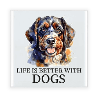 Cadeau tegel hondenliefhebber   Labradoodle hond   keramiek   waterverf   15 x 15 cm