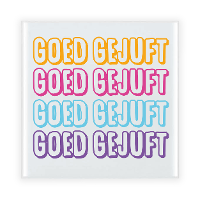 Cadeau tegel voor juf   goed gejuft   keramiek   multi kleuren   15 cm