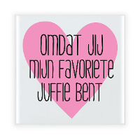 Cadeau tegel voor juf   mijn favoriete juffie   keramiek   multi kleuren   15 cm