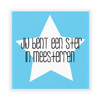 Cadeau tegel voor meester   een ster in meesterren   keramiek   multi kleuren   15 cm