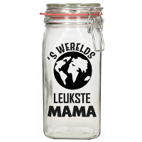 Cadeau voorraadpot   mama   glas   12 x 7 cm   1,5 liter   verjaardag cadeau   snoeppot   Moederdag