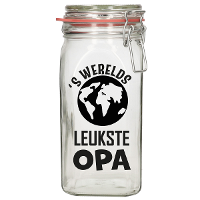 Cadeau voorraadpot   opa   glas   12 x 7 cm   1,5 liter   verjaardag cadeau   snoeppot