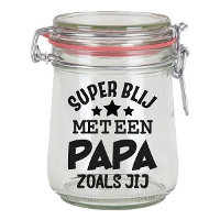Cadeau voorraadpot   papa   glas   10 x 7,5 cm   720 ml   verjaardag cadeau   snoeppot   Vaderdag