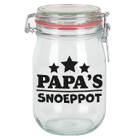 Cadeau voorraadpot   papa   glas   11 x 11 cm   1 liter   verjaardag cadeau   snoeppot   Vaderdag