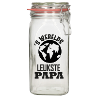 Cadeau voorraadpot   papa   glas   12 x 7 cm   1,5 liter   verjaardag cadeau   snoeppot   Vaderdag