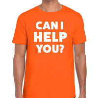 Can i help you beurs/evenementen t shirt oranje heren