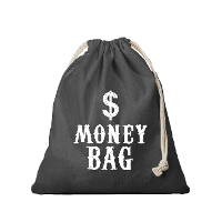 Canvas geldzak Moneybag met dollar teken zwart 25 x 30 cm verkleedaccessoires