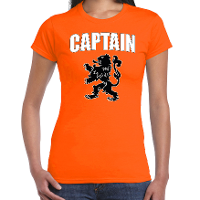 Captain met leeuw oranje t shirt Holland / Nederland supporter EK/ WK voor dames