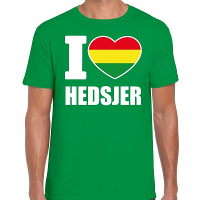 Carnaval I love Hedsjer t shirt groen voor heren