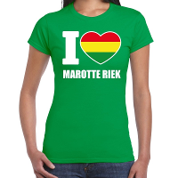 Carnaval I love Marotte Riek t shirt groen voor dames