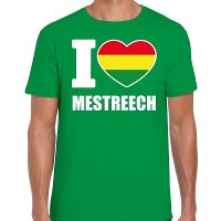 Carnaval I love Mestreech t shirt groen voor heren