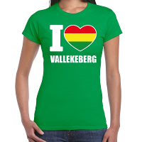 Carnaval I love Vallekeberg t shirt groen voor dames