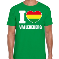 Carnaval I love Vallekeberg t shirt groen voor heren