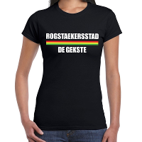 Carnaval Rogstaekersstad de gekste t shirt zwart voor dames