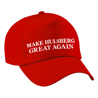 Carnaval verkleed pet   rood   Make Hulsberg Great Again   volwassenen
