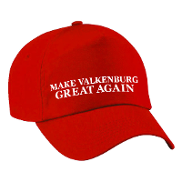 Carnaval verkleed pet   rood   Make Valkenburg Great Again   volwassenen