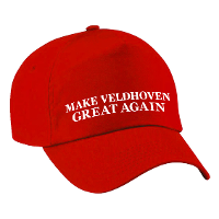 Carnaval verkleed pet   rood   Make Veldhoven Great Again   volwassenen
