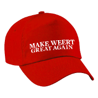 Carnaval verkleed pet   rood   Make Weert Great Again   volwassenen