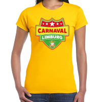 Carnaval verkleed t shirt Limburg geel voor dames