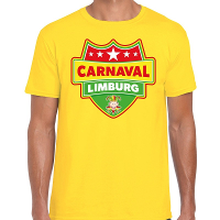 Carnaval verkleed t shirt Limburg geel voor heren