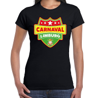 Carnaval verkleed t shirt Limburg zwart voor dames