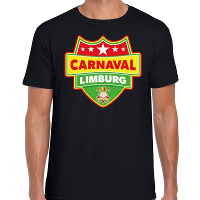 Carnaval verkleed t shirt Limburg zwart voor heren