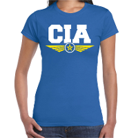 CIA agent tekst t shirt blauw voor dames