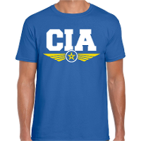 CIA agent tekst t shirt blauw voor heren