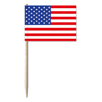 Cocktailprikkers vlaggetjes Amerika/USA   500x stuks   Hapjes   bamboe/papier   Feestartikelen