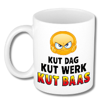 Collega Cadeau Koffiemok   wit   Baaldag   300 ml   Kantoorhumor serie