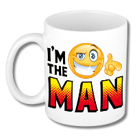 Collega Cadeau Koffiemok   wit   I am the Man   300 ml   Kantoorhumor serie