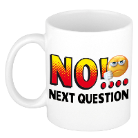 Collega Cadeau Koffiemok   wit   No...Next question   300 ml   Kantoorhumor serie