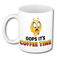 Collega Cadeau Koffiemok   wit   Oh No Its Coffee Time   300 ml   Kantoorhumor serie