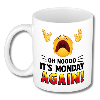 Collega Cadeau Koffiemok   wit   Oh No Monday   300 ml   Kantoorhumor serie