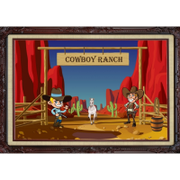 Bellatio Decorations Cowboy ranch poster   59 x 42 cm