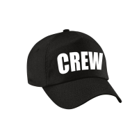 Crew personeel team pet   baseball cap   zwart   voor dames en heren   petjes   werknemers