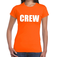 Crew tekst t shirt oranje dames