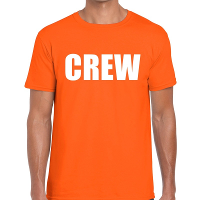 Crew tekst t shirt oranje heren