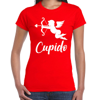 Cupido liefde Valentijn   verkleed t shirt   rood   voor dames