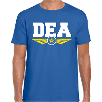 DEA agent tekst t shirt blauw voor heren