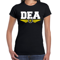 DEA agent tekst t shirt zwart voor dames