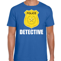 Detective police / politie embleem t shirt blauw voor heren