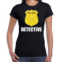 Detective police / politie embleem t shirt zwart voor dames