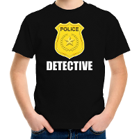 Detective police / politie embleem t shirt zwart voor kinderen