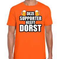 Deze supporter heeft dorst oranje t shirt Holland / Nederland supporter EK/ WK voor heren