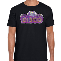 Disco feest t shirt zwart voor heren