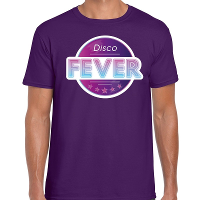 Disco fever feest t shirt paars voor heren