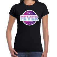 Disco fever feest t shirt zwart voor dames